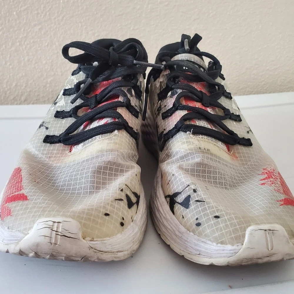 NOBULL Women's Ripstop Runner Shoes Size 8 Floral Red Black White Athletic